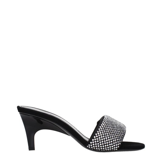 Black Fabric Platform Sandals