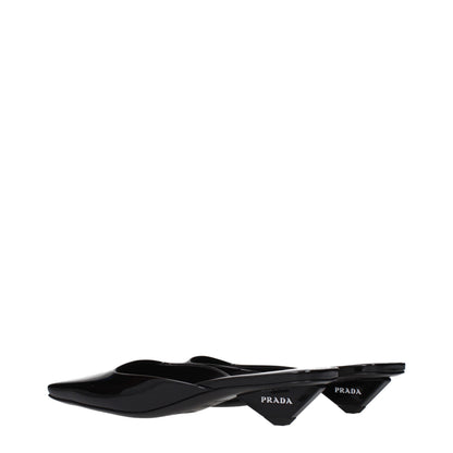 Black Leather Flat Sandals