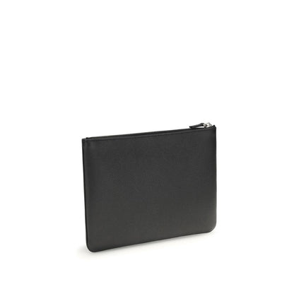 Black Calf Leather Bos Taurus Clutch Bag