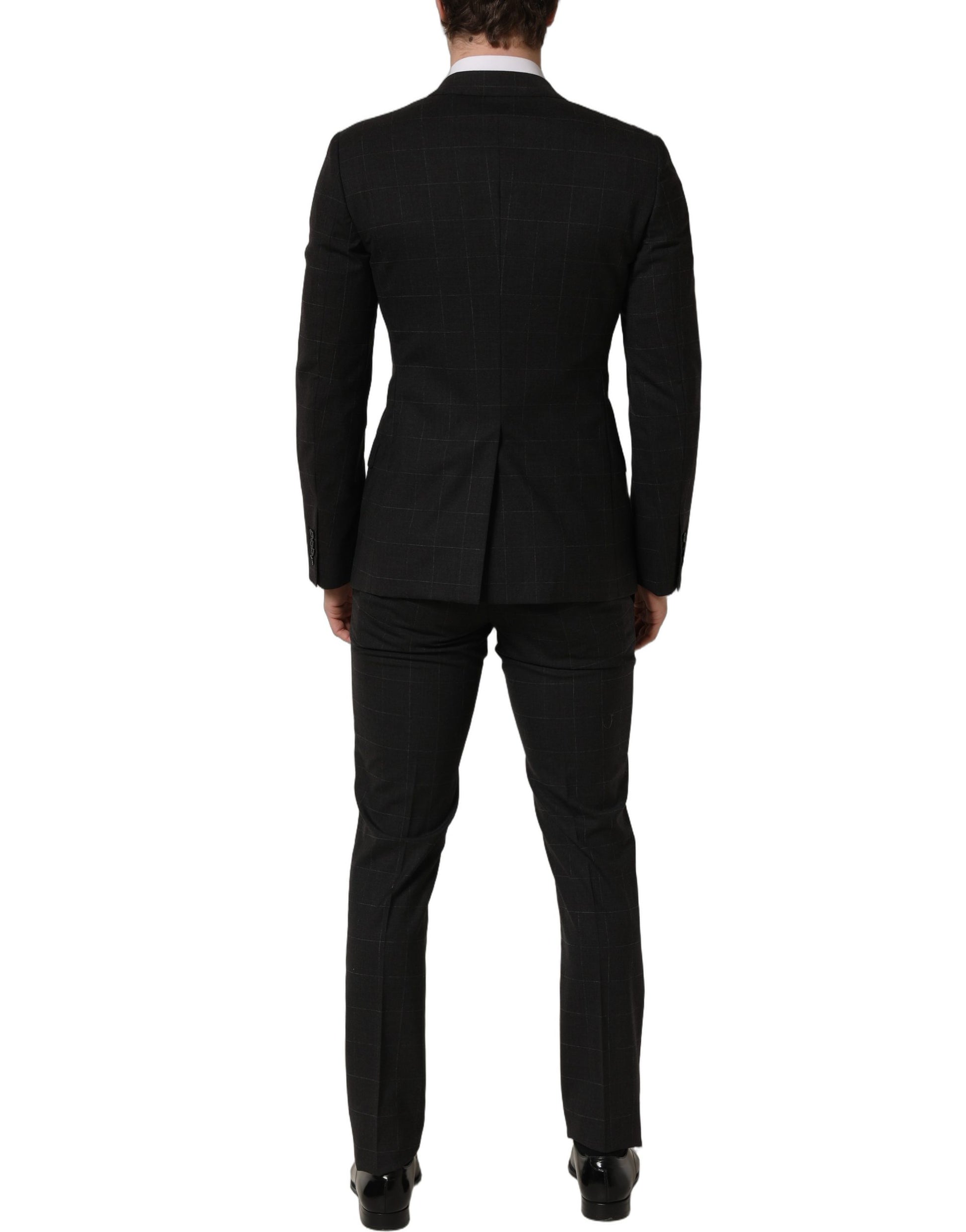 Black Wool Slim Fit Formal 2 Piece Men Suit