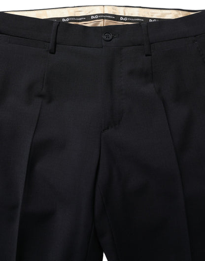 Black Wool Slim Fit Formal 3 Piece Men Suit