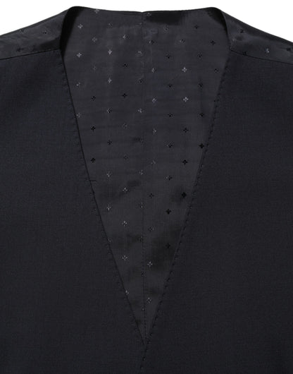 Black Wool Slim Fit Formal 3 Piece Men Suit