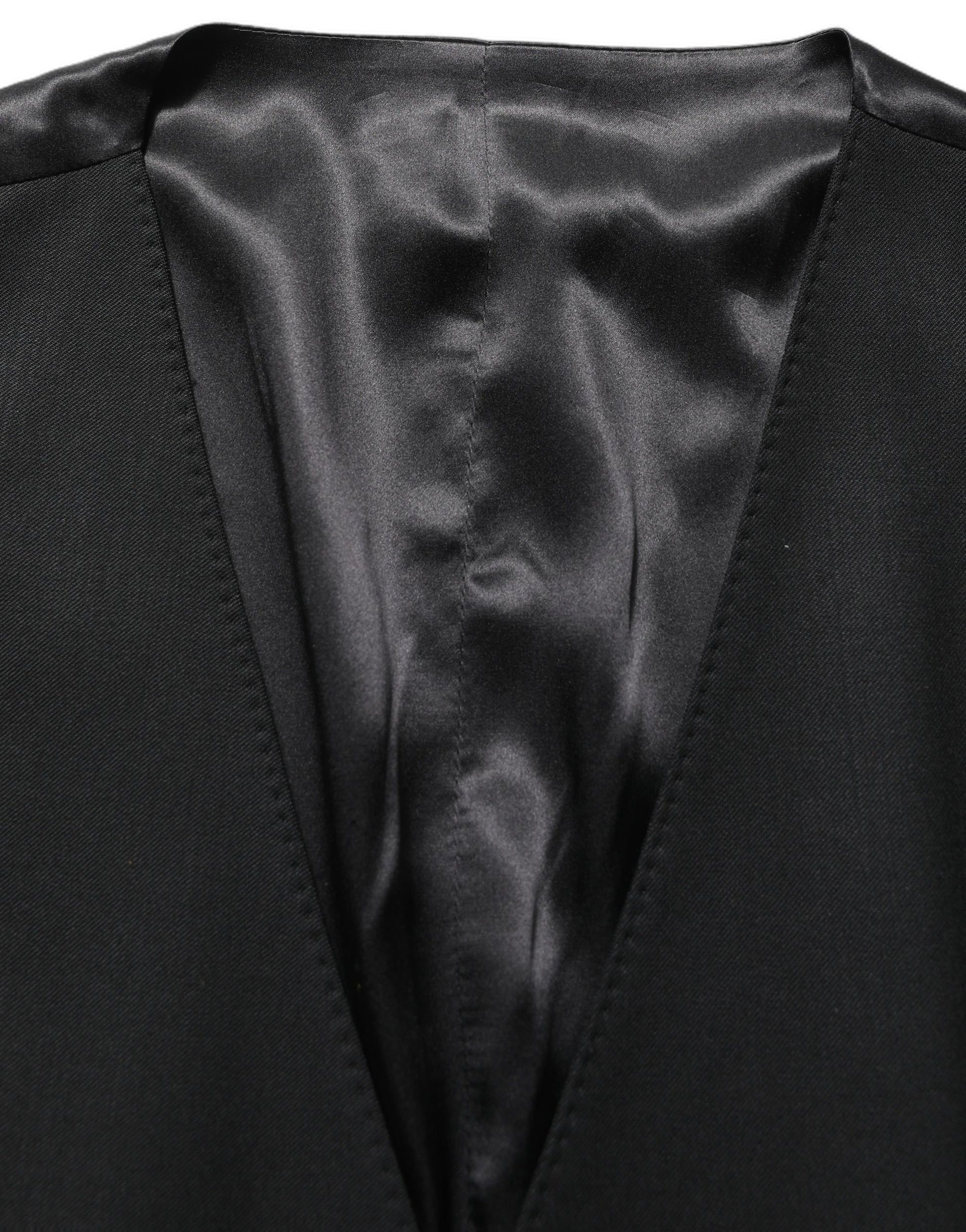 Black Wool Slim Fit Formal 3 Piece Men Suit