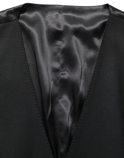 Black Wool Slim Fit Formal 3 Piece Men Suit