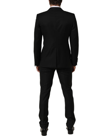 Black Wool Slim Fit Formal 2 Piece Men Suit
