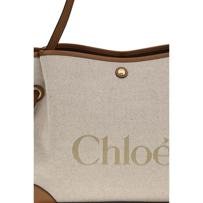 Beige Cotton Shoulder Bag