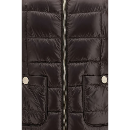Brown Polyamide Full-Length Jacket