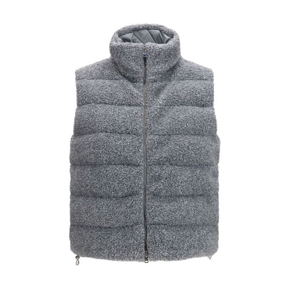 Gray Polyester Sleeveless Jacket