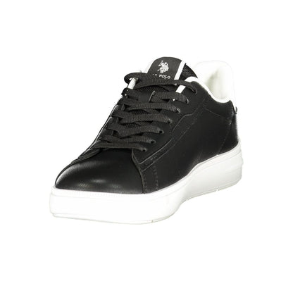 Black Polyester Men's Sneaker