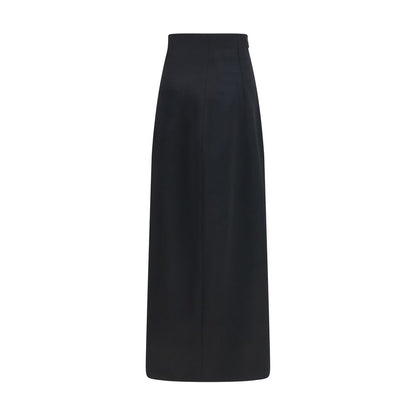 Black Silk Long Skirt