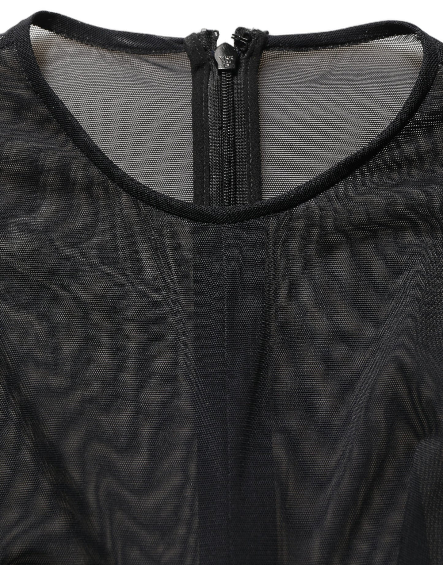 Black Long Sleeve Sheer Fitted Maxi Dress