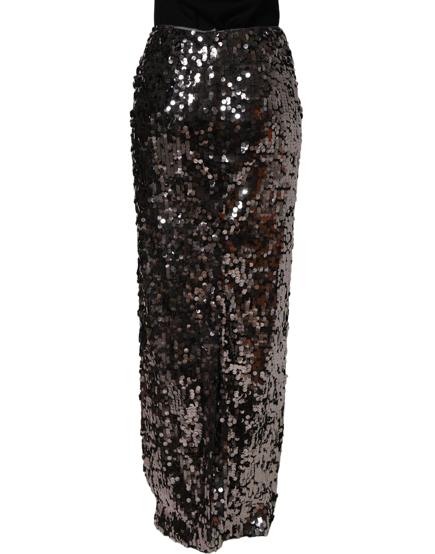 Brown Sequinned Embellished PencilCut Skirt