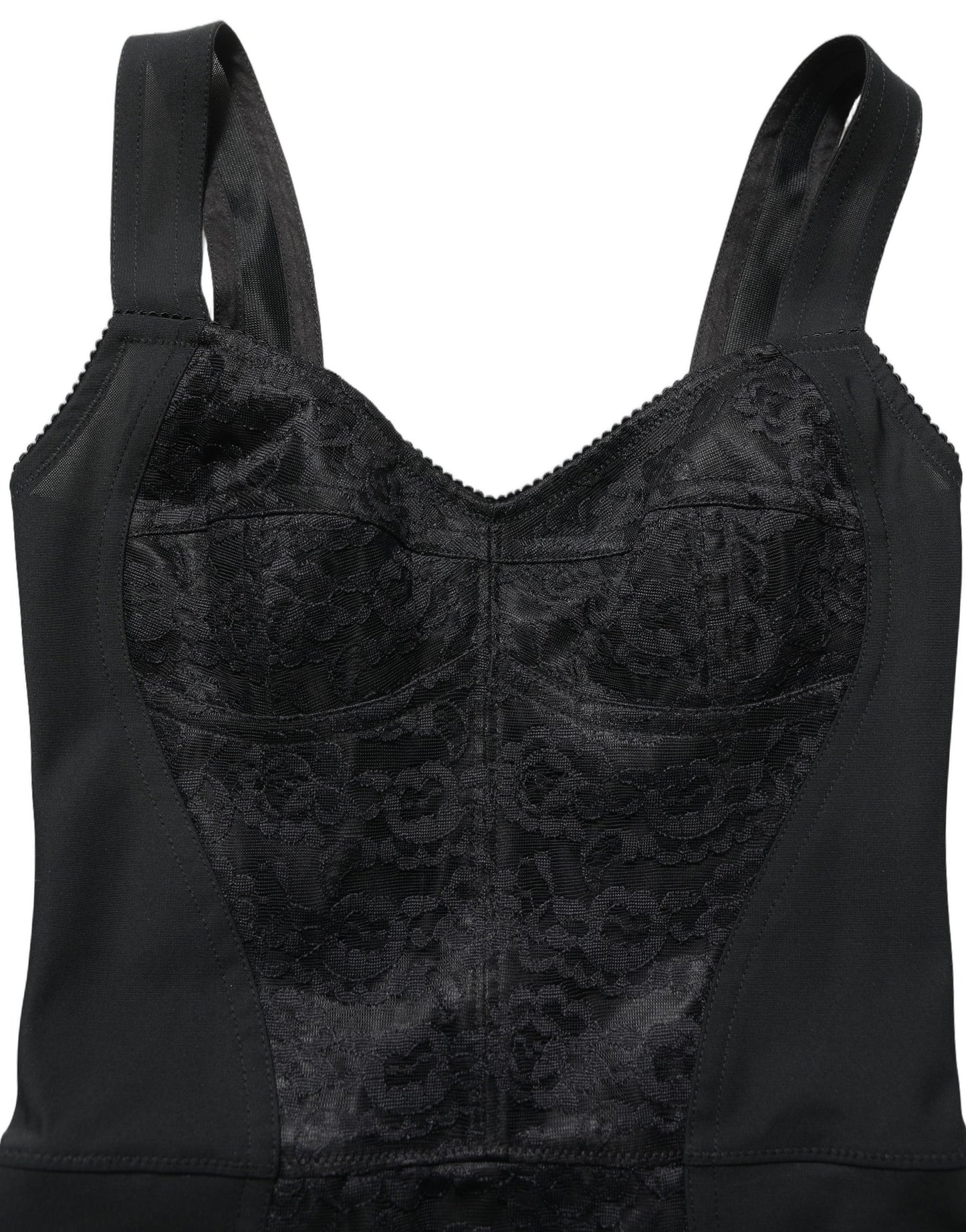 Black Floral Lace Corset Bodycon Bodysuit