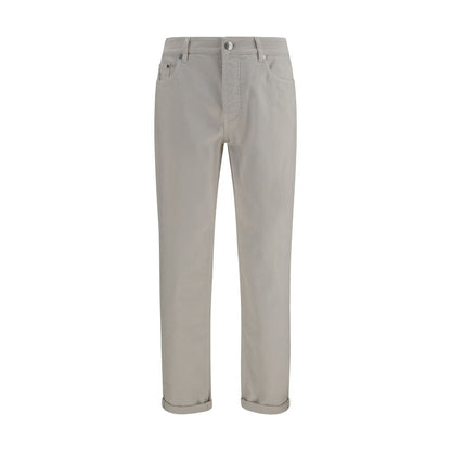 White Cotton Straight-Leg Jeans