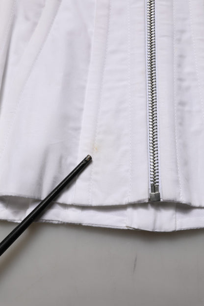 White Brown Cotton Sleeveless Corset Top