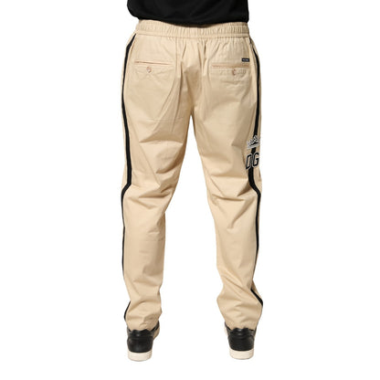 Beige Cotton Skinny Men Jogger Trouser Pants