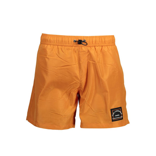 Arancione Polyester Men's Swimwear Boxer