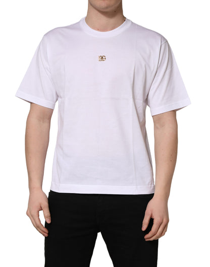 White Metal DG Logo Cotton Short Sleeves T-shirt