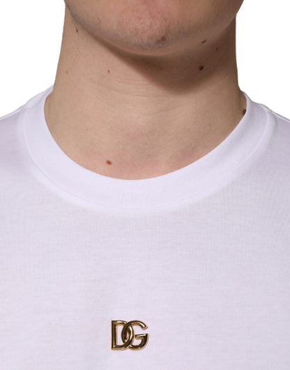 White Metal DG Logo Cotton Short Sleeves T-shirt