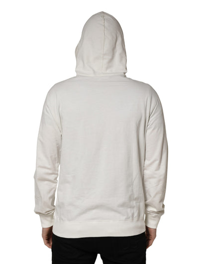 White Cotton Hooded Sweatshirt Sweater