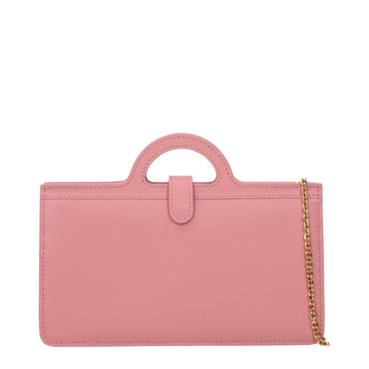 Pink Leather Crossbody Bag