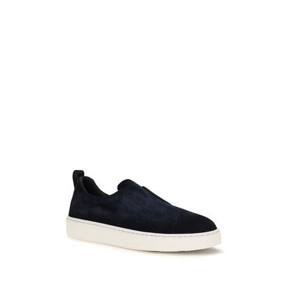Blue Calf Leather Bos Taurus Sneakers