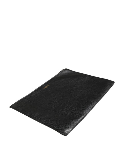 Black #DGFamily Embellished Leather Clutch Borse Bag