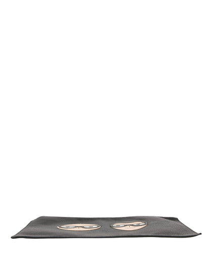 Black #DGFamily Embellished Leather Clutch Borse Bag