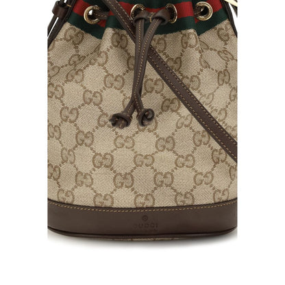 Beige Fabric Backet Bag