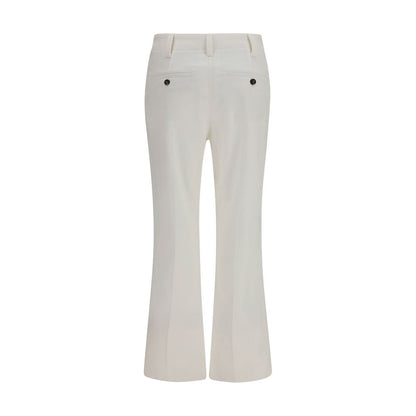 White Cotton Flared Pants