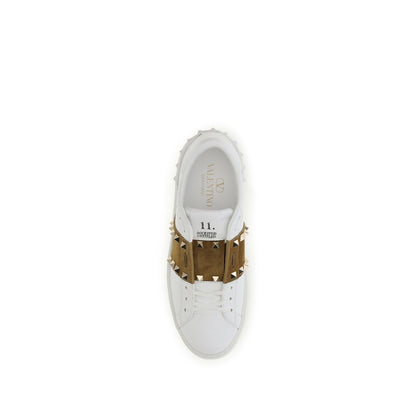 White Calf Leather Bos Taurus Sneakers