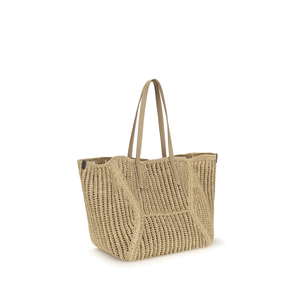 Beige Raffia Handbag