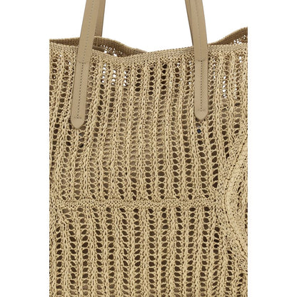 Beige Raffia Handbag