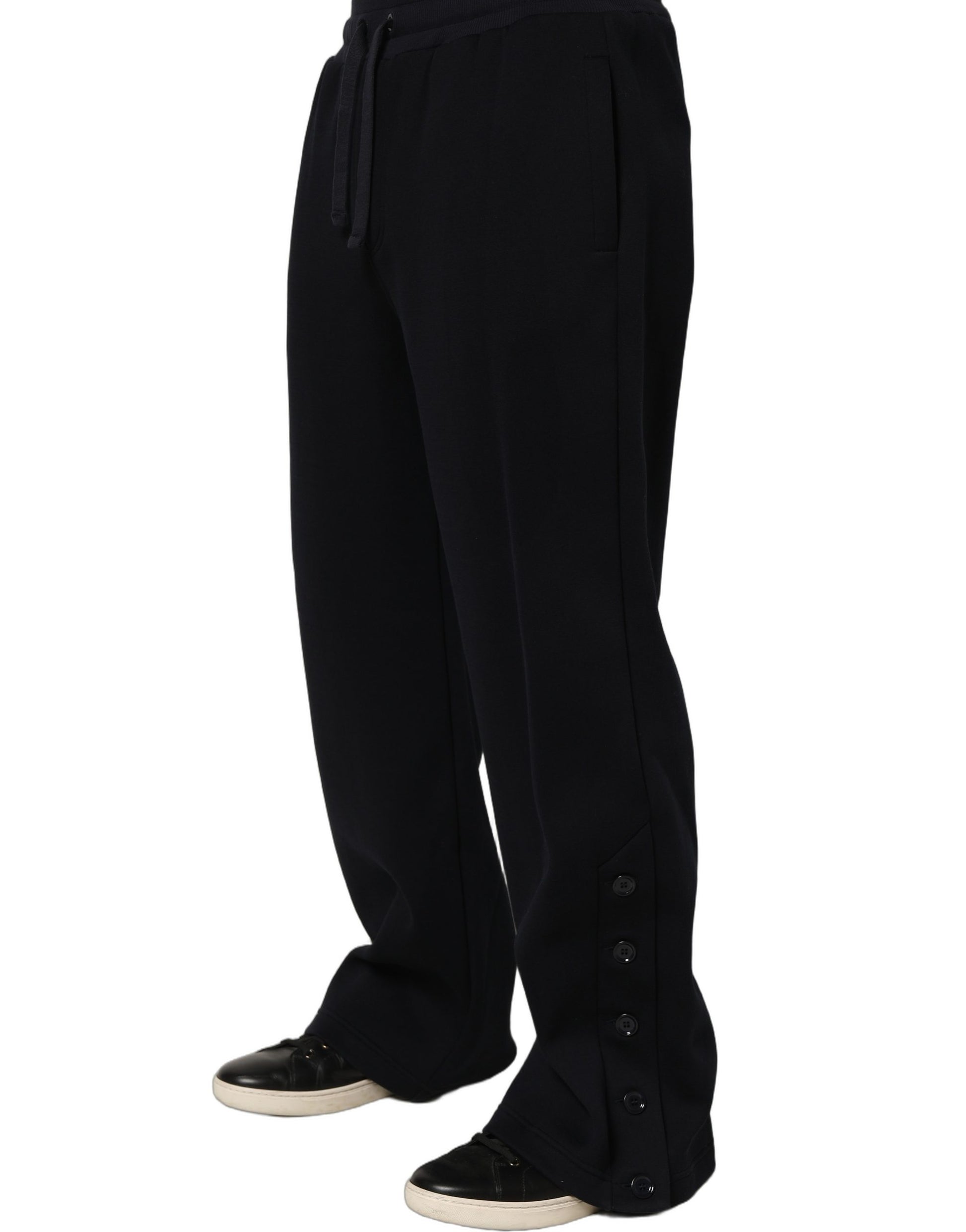 Black Drawstring Viscose Jogger Men Sweatpants Pants