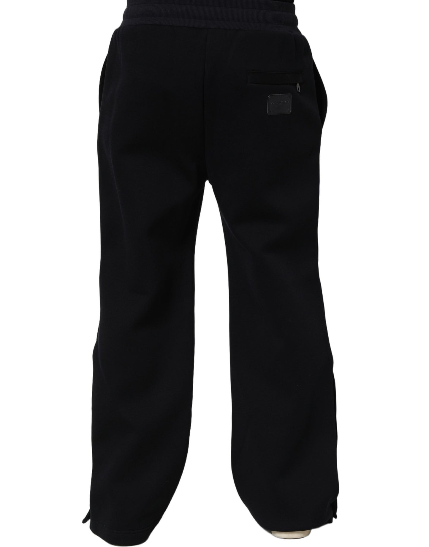 Black Drawstring Viscose Jogger Men Sweatpants Pants
