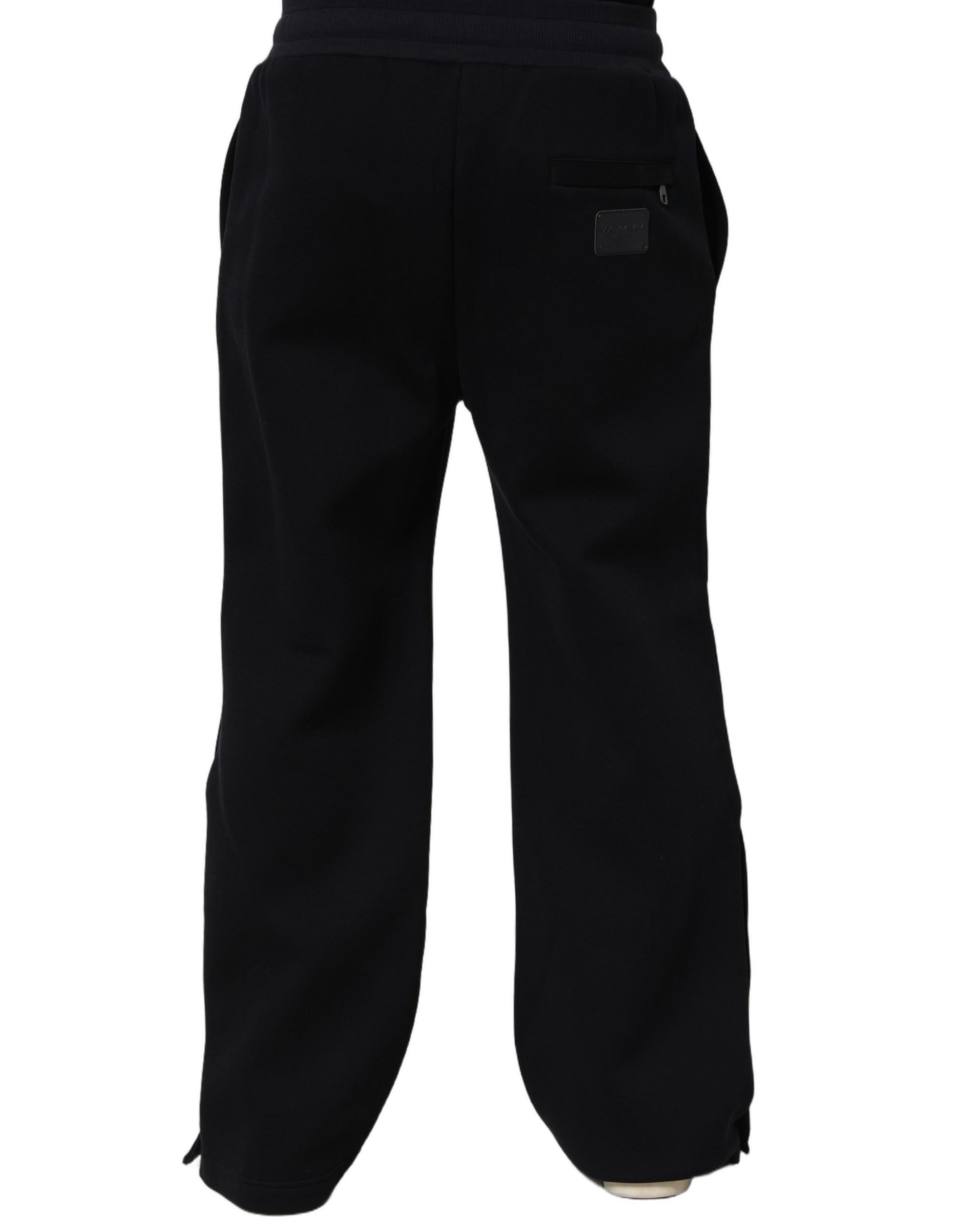 Black Drawstring Viscose Jogger Men Sweatpants Pants