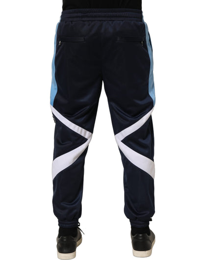 Blue White Drawstring Jogger Sweatpants Pants