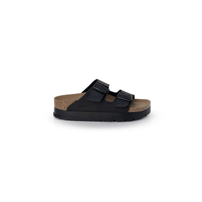 Black Synthetic Platform Sandals