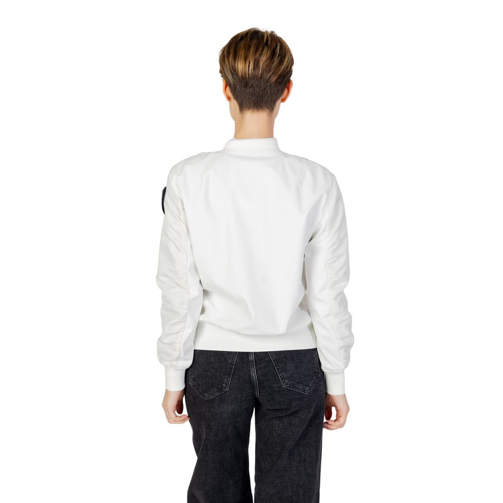 White Polyamide Bomber