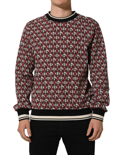 Red Logo Cotton Jacquard Sweatshirt Sweater