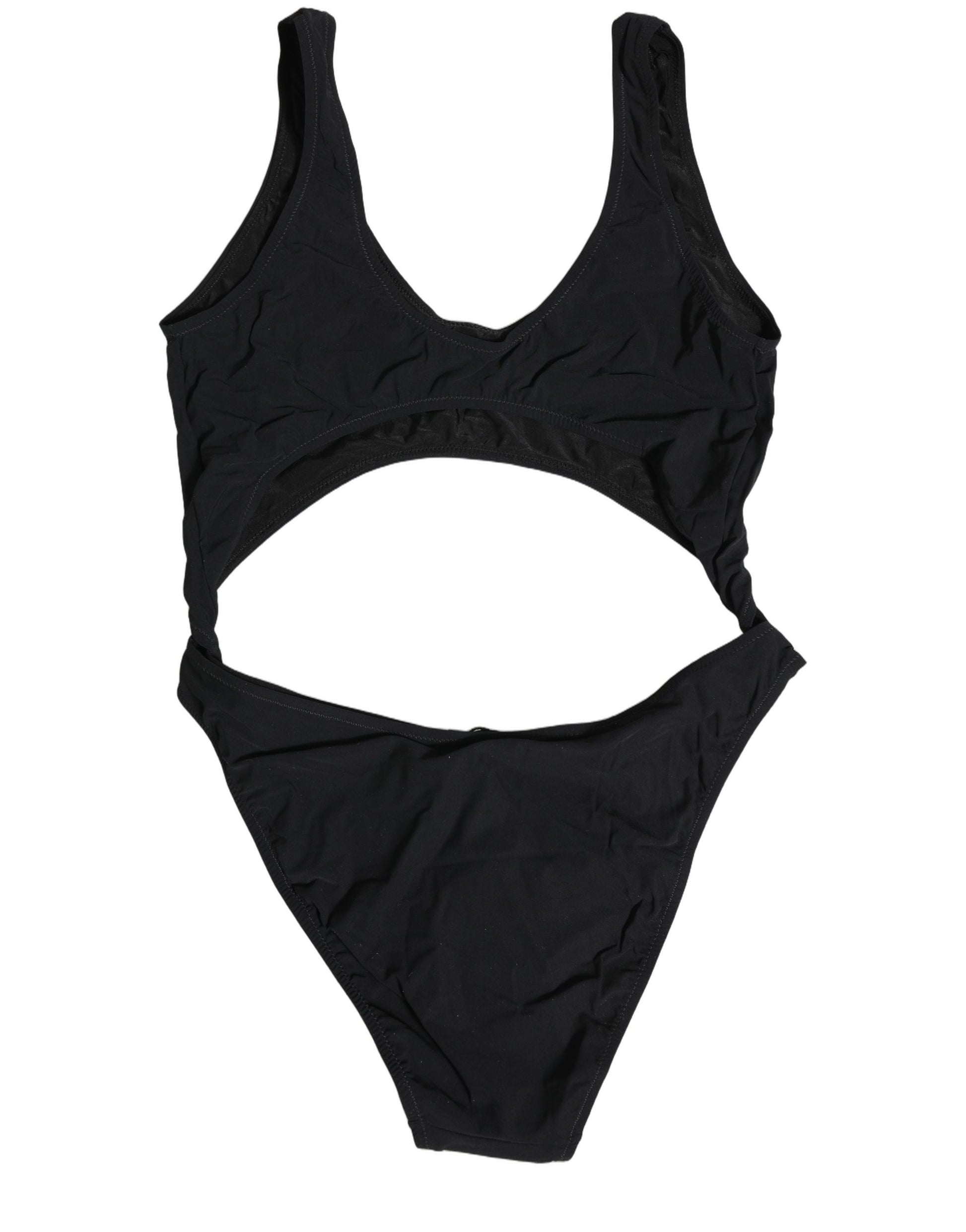 Black Cutout Logo One Piece Swimsuit Swimwear