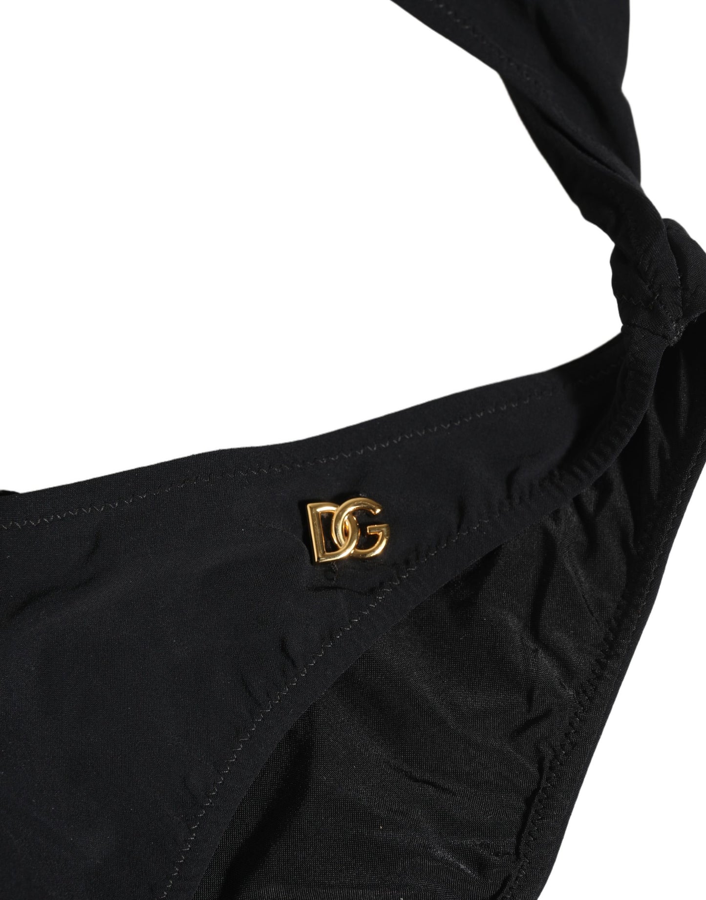 Black Cutout Logo One Piece Swimsuit Swimwear