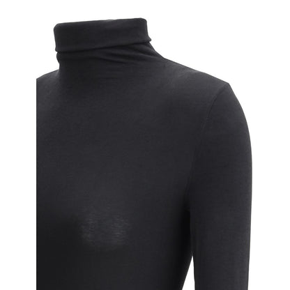 Black Cotton Bodysuit