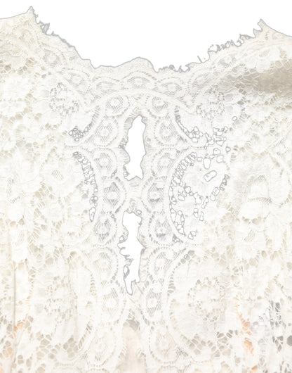 White Lace Viscose Sheath Long Gown Dress