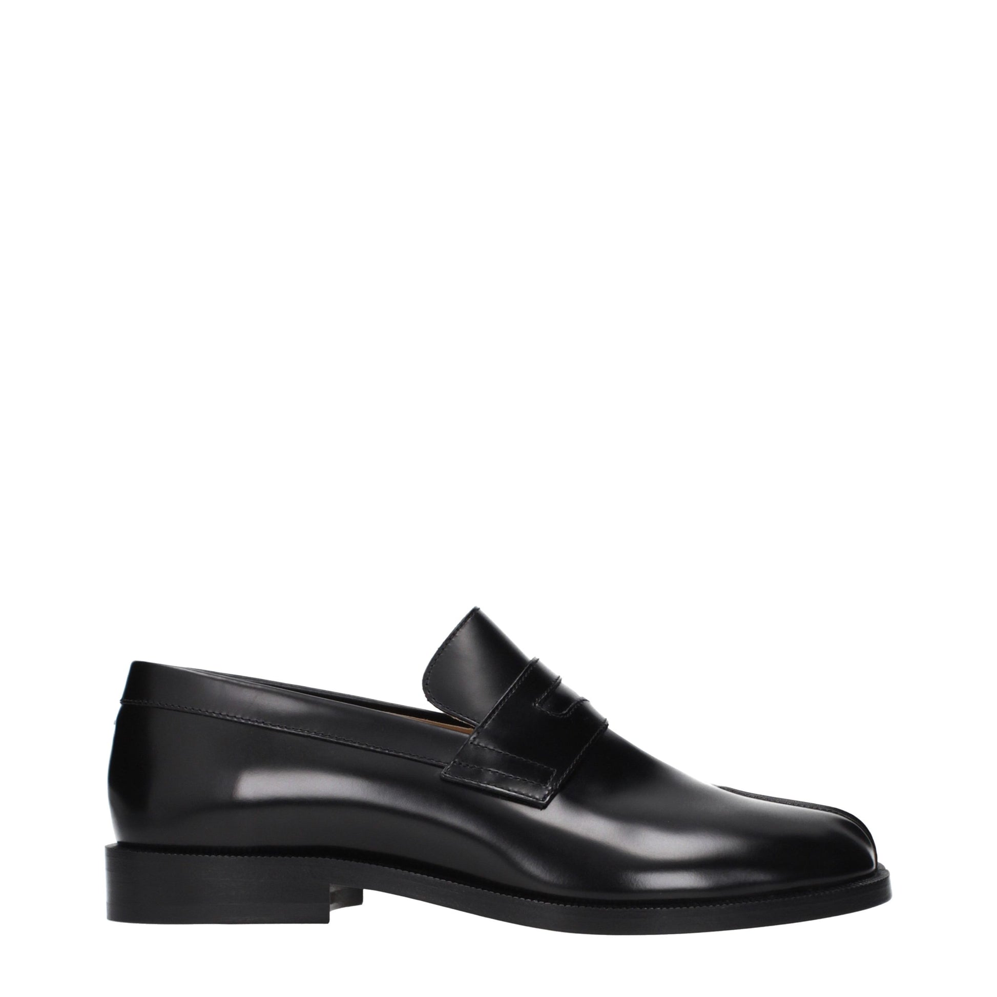 Black Leather Slip-On Loafers