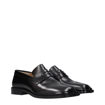 Black Leather Slip-On Loafers