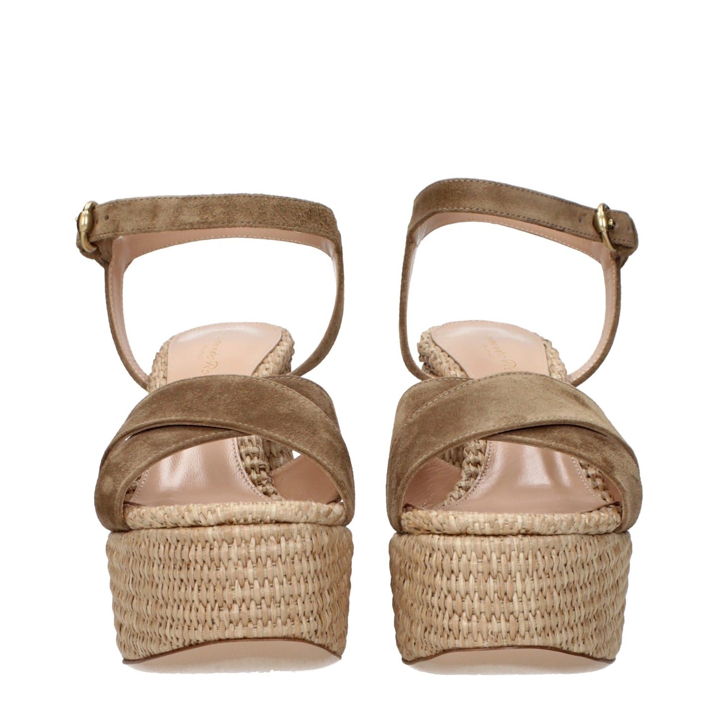 Brown Leather Platform Sandals