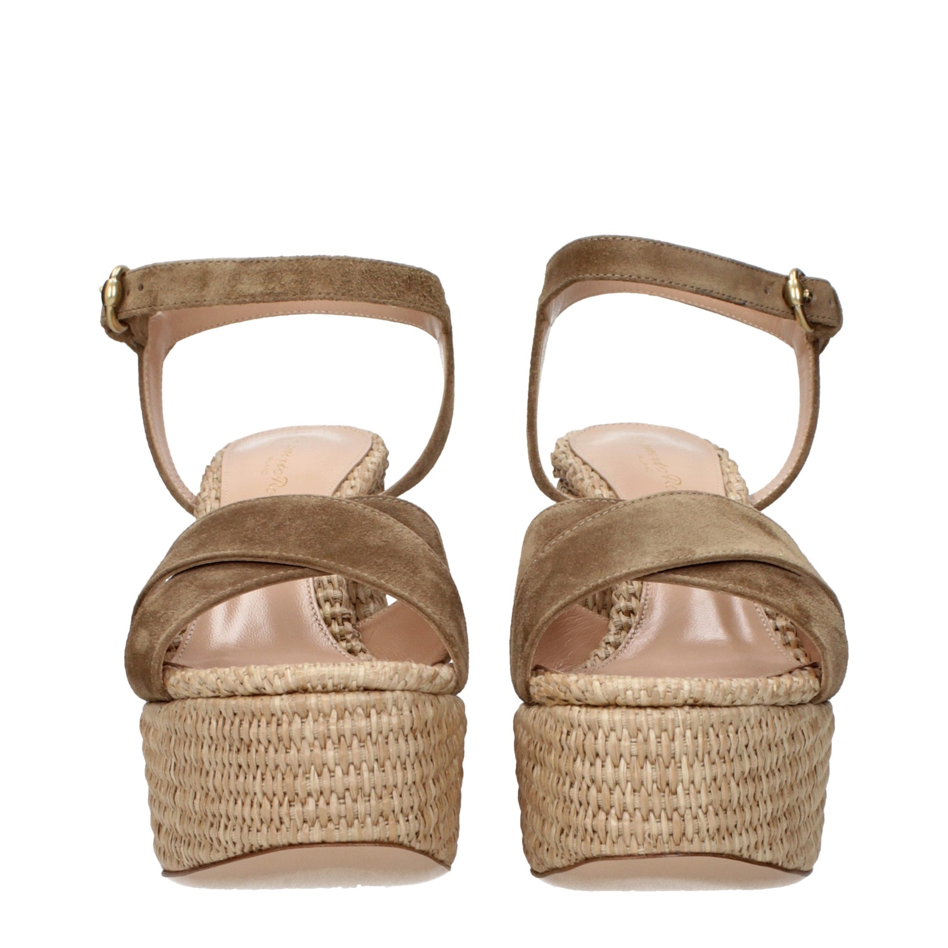 Brown Leather Platform Sandals