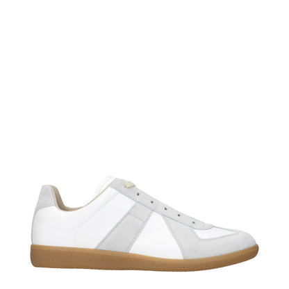 White Leather Low Top Sneakers