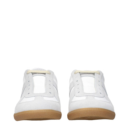White Leather Low Top Sneakers
